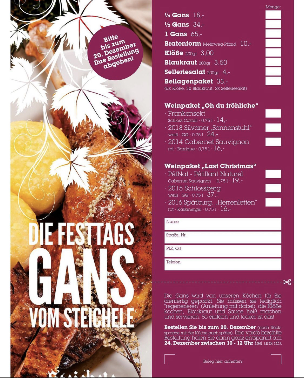 Gans zum selbst aufbacken